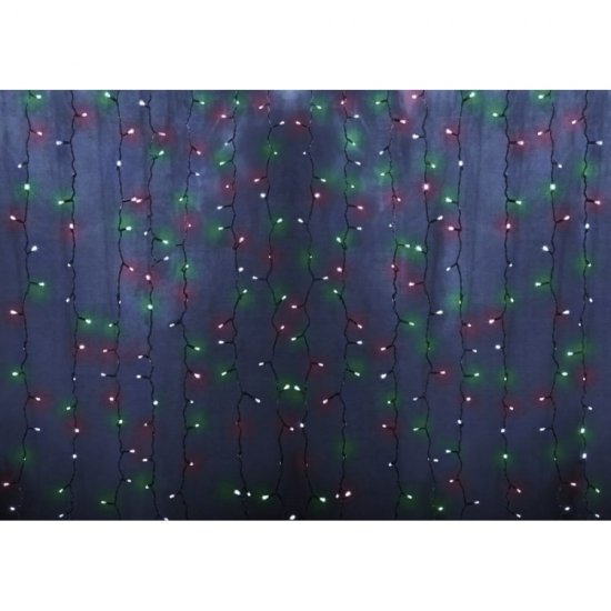 Гирлянда Neon-Night ДОЖДЬ занавес 1,5х1,5 м, прозрачный ПВХ, 144LED мультиколор IP20