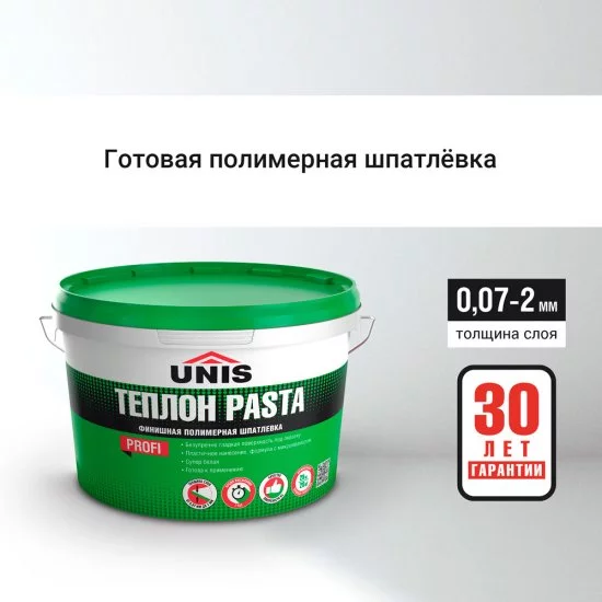 Шпатлевка финишная Unis Теплон Pasta полимерная 28 кг