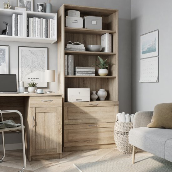 Стеллаж Шведский Стандарт Сириус 782х350х1900 мм 4 полки 2 ящика дуб сонома