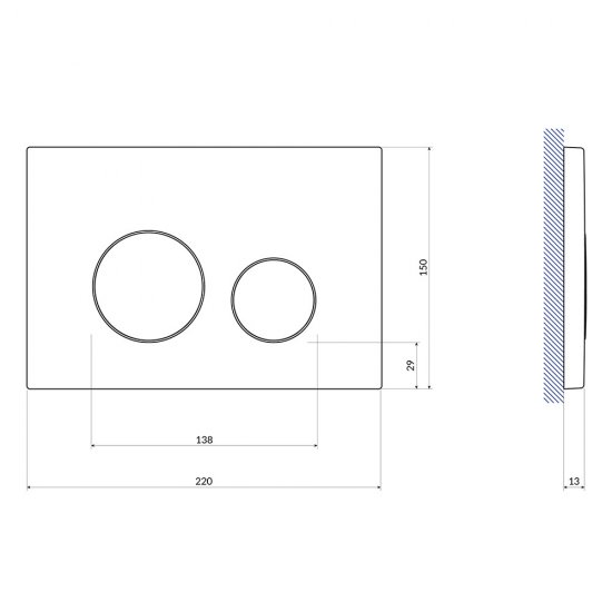 Клавиша смыва для инсталляций Cersanit Twins белая (63526)