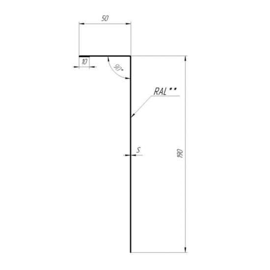 Планка лобовая металлическая Grand Line графитово-серая RAL 7024 2 м