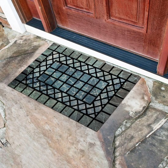 Коврик придверный противоскользящий Тауэр 45х75 см влаговпитывающий серый