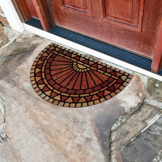 Коврик придверный противоскользящий Пражский град 45х75 см влаговпитывающий коричневый