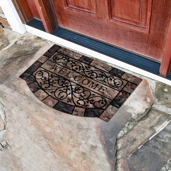 Коврик придверный противоскользящий Линкольн 58х88 см влаговпитывающий коричневый