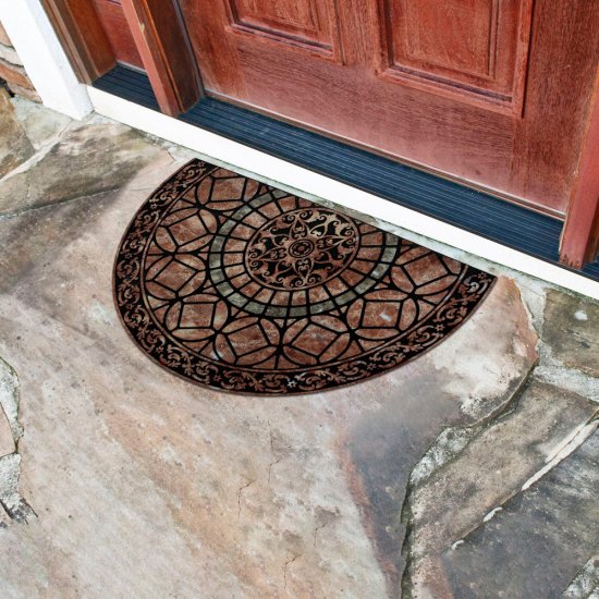 Коврик придверный противоскользящий Готика 58х88 см влаговпитывающий бежевый