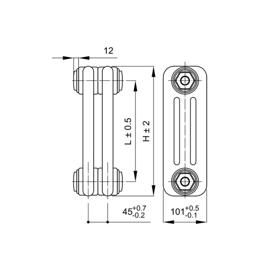 Радиатор стальной трубчатый Irsap Tesi 3 567х1080 мм 1/2 24 секции нижнее подключение белый