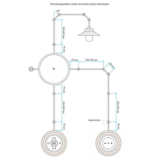 Коробка распределительная Bironi Лизетта накладная коричневая ретро (B1-522-22-K)