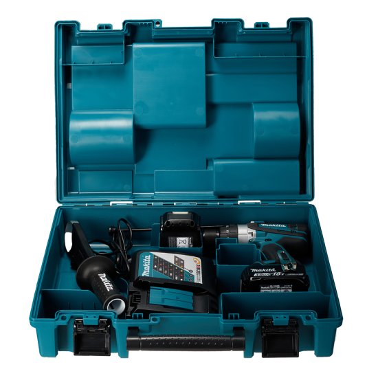 Дрель-шуруповерт ударная аккумуляторная Makita LXT DHP458RFE 18 В 3 Ач Li-Ion 2 АКБ и ЗУ (DHP458RFE)