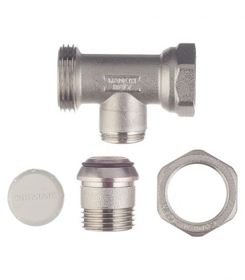 Клапан запорный Tiemme 1/2 НР(ш) х 1/2 ВР(г) для радиатора (3230003)