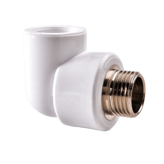 Угол полипропиленовый РВК комбинированный 20 мм х 1/2 НР(ш) (021002)