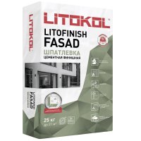 Шпаклевка цементная Litokol Litofinish Fasad финишная белая 25 кг