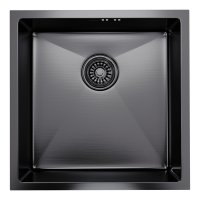 Мойка для кухни Mixline Pro 45х45х20 см врезная с сифоном сталь графит (547226)