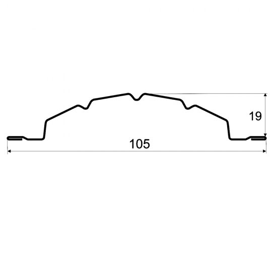 Евроштакетник односторонний полукруглый 0,45 мм 105х2000 мм красное вино RAL 3005 фигурный срез