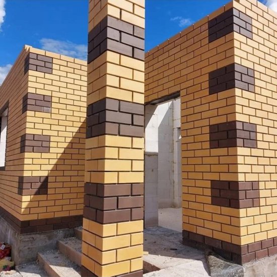 Кирпич облицовочный пустотелый соломенный М150 250х120х65 мм 1 NF Терекс