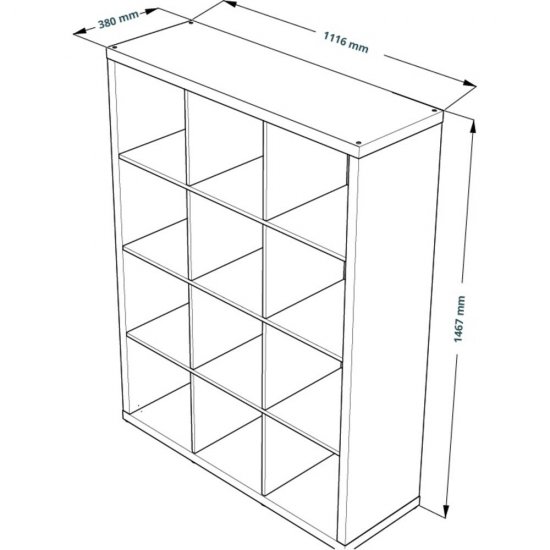 Стеллаж Шведский Стандарт Фора 1120х1446х380 мм 12 секций белый