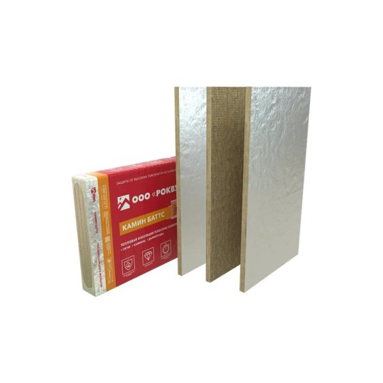 Утеплитель отражающий Роквул Камин Баттс 30х600х1000 мм 2.4 кв.м
