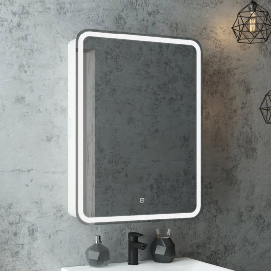 Зеркальный шкаф Continent Elliott 60х80х15 см с подсветкой белый