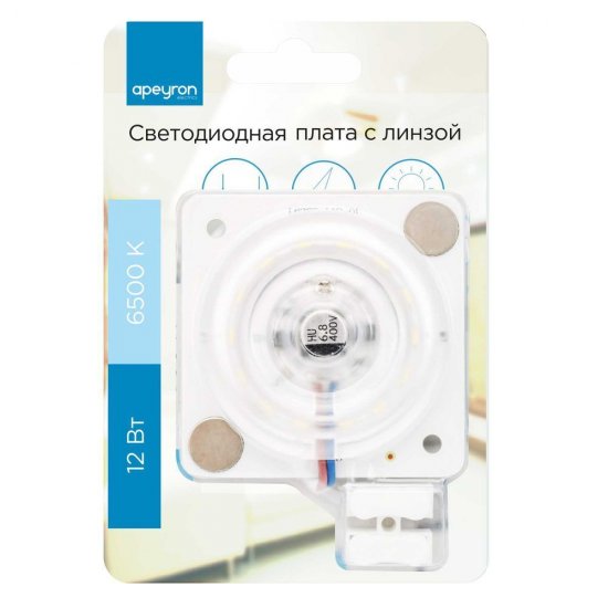 Модуль светодиодный для светильника Apeyron пластиковый 12 Вт IP20 220 В на магнитах белый (02-14)