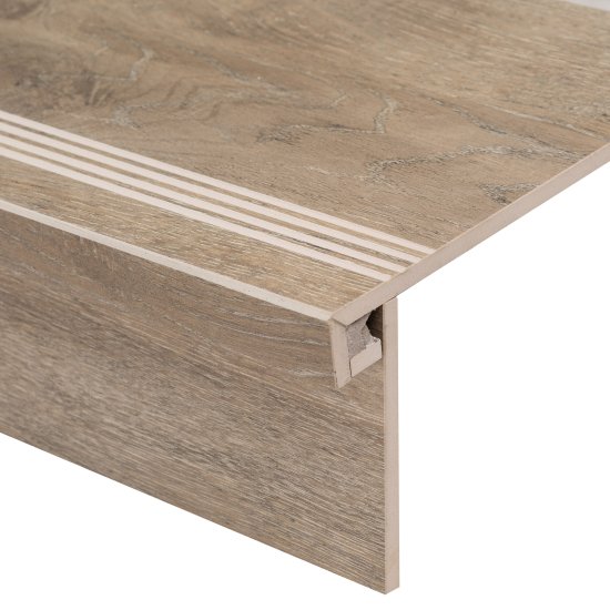 Керамогранит ступень с подступенком Estima Dream Wood бежевый DW02 1200х330х10 мм