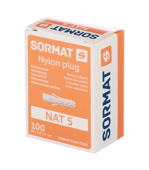 Дюбель распорный Sormat NAT 5x25 мм нейлон (100 шт.)
