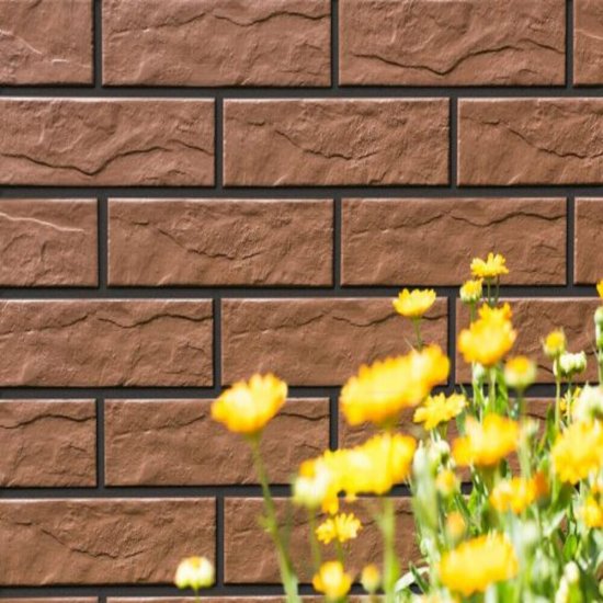 Клинкерная плитка для фасада Cerrad Elewacja rustiko (32 шт.= 0,5 кв.м) коричневая 245х65х6,5 мм