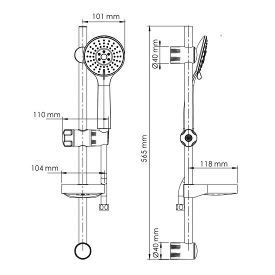 Душевой комплект WasserKraft с лейкой со стойкой хром (A005)