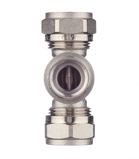 Тройник VALTEC (VTm.332.N.200420) 20 обж(ц) х 1/2 ВР(г) х 20 обж(ц)