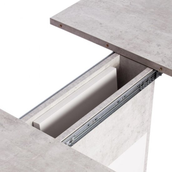 Стол кухонный раздвижной прямоугольный 1,05х0,69 м белый бетон Smart (18993)