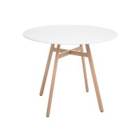 Стол кухонный круглый d0,9 м белый Сканди (11710)