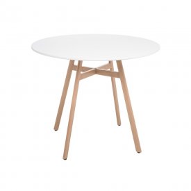 Стол кухонный круглый d0,9 м белый Сканди (11710)