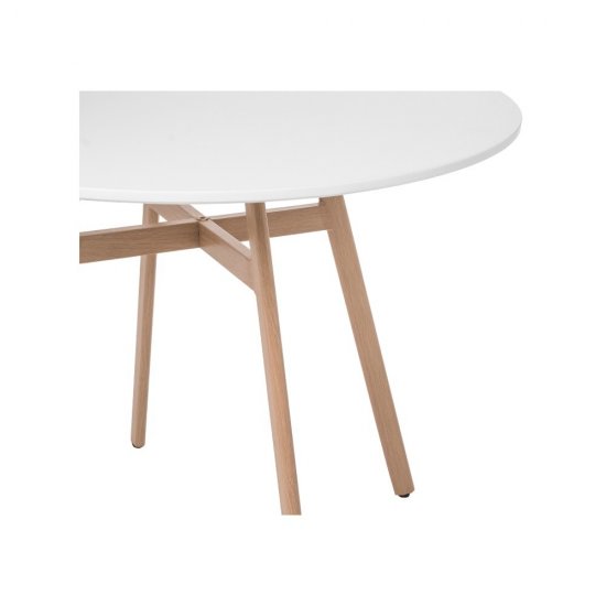 Стол кухонный круглый d0,9 м белый Сканди (11710)