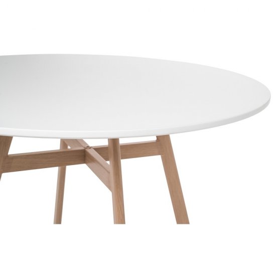 Стол кухонный круглый d0,9 м белый Сканди (11710)