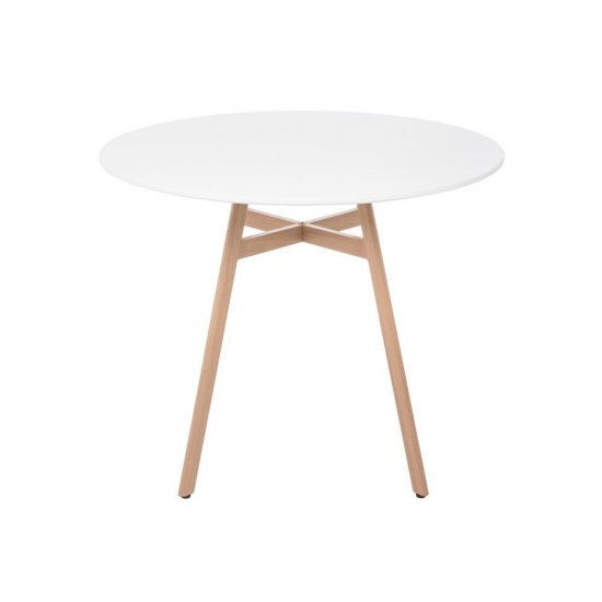 Стол кухонный круглый d0,9 м белый Сканди (11710)