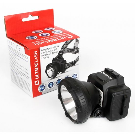 Фонарь налобный Ultraflash LED5366 светодиодный 1 LED 0,5 Вт аккумуляторный SLA 400 мАч пластик 2 режима (LED5366)