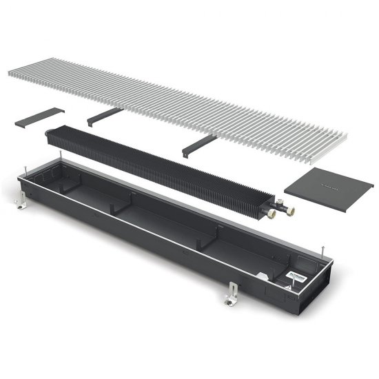 Конвектор внутрипольный Varmann Ntherm с 1 теплообменником 1400х370х90 мм боковое подключение