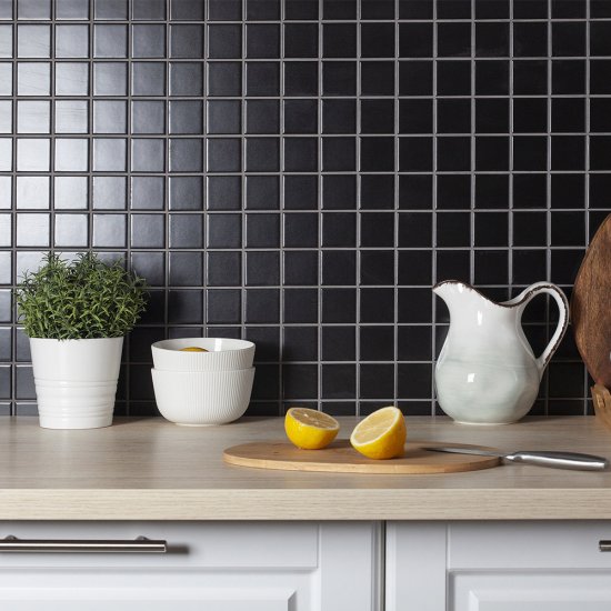 Мозаика Starmosaic черная керамическая 306х306х6 мм матовая