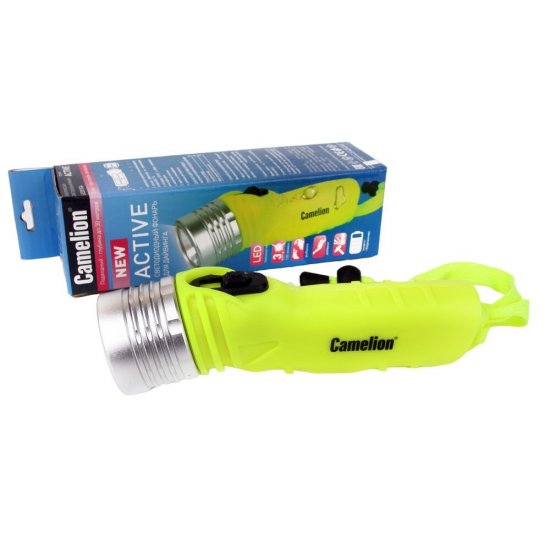 Фонарь ручной Camelion светодиодный 1 LED на батарейках AA алюминий для дайвинга (LED51534)