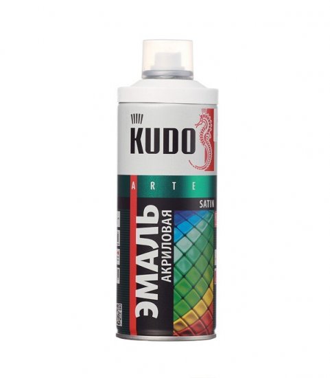 Эмаль аэрозольная Kudo Satin белая полуматовая RAL 9003 520 мл (KU-0A9003)