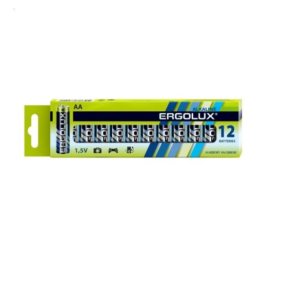 Батарейка Ergolux BP12 АА пальчиковая LR6 1,5 В (12 шт.) (LR6BP-12)