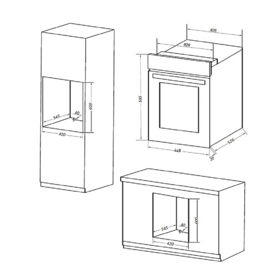 Духовой шкаф электрический встраиваемый Maunfeld EOEC516B2 448 мм черный (УТ000011099)