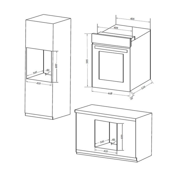Духовой шкаф электрический встраиваемый Maunfeld EOEM516B 448 мм черный (УТ000011103)