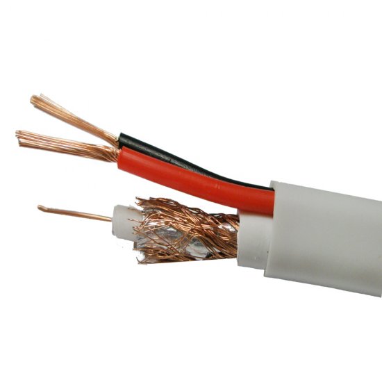 Кабель для видеонаблюдения КВК-2В 2х0,5 мм экранированный PVC Ripo белый (200 м)
