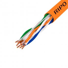 Интернет-кабель (витая пара) U/UTP CAT5e 4х2х0,46 мм LSZH ССА Ripo оранжевый (100 м)