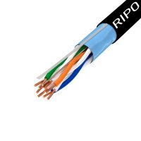 Интернет-кабель уличный (витая пара) FTP CAT5e 4х2х0,46 мм экранированный Ripo черный (305 м)
