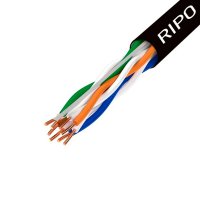 Интернет-кабель уличный (витая пара) UTP CAT5e 4х2х0,46 мм Ripo с тросом черный (50 м)