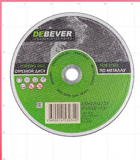 Круг отрезной по металлу Debever 230х22х2,5 мм (WC23025229S/30340)