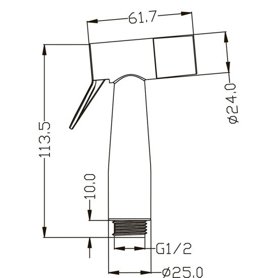 Душ гигиенический ARGOtech со шлангом 1500 мм с держателем хром (AGD 21.3131 B)
