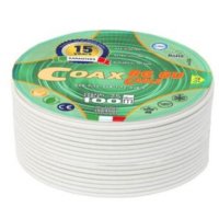 Кабель коаксиальный телевизионный RG 6U 1х6,7 мм экранированный CCA PE Ripo белый (50 м)