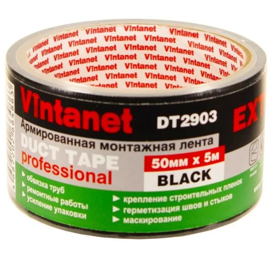 Лента монтажная Vintanet DT2903 Экстра армированная 50 мм 25 м черная