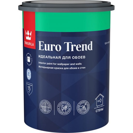 Интерьерная краска для обоев и стен Tikkurila EURO TREND